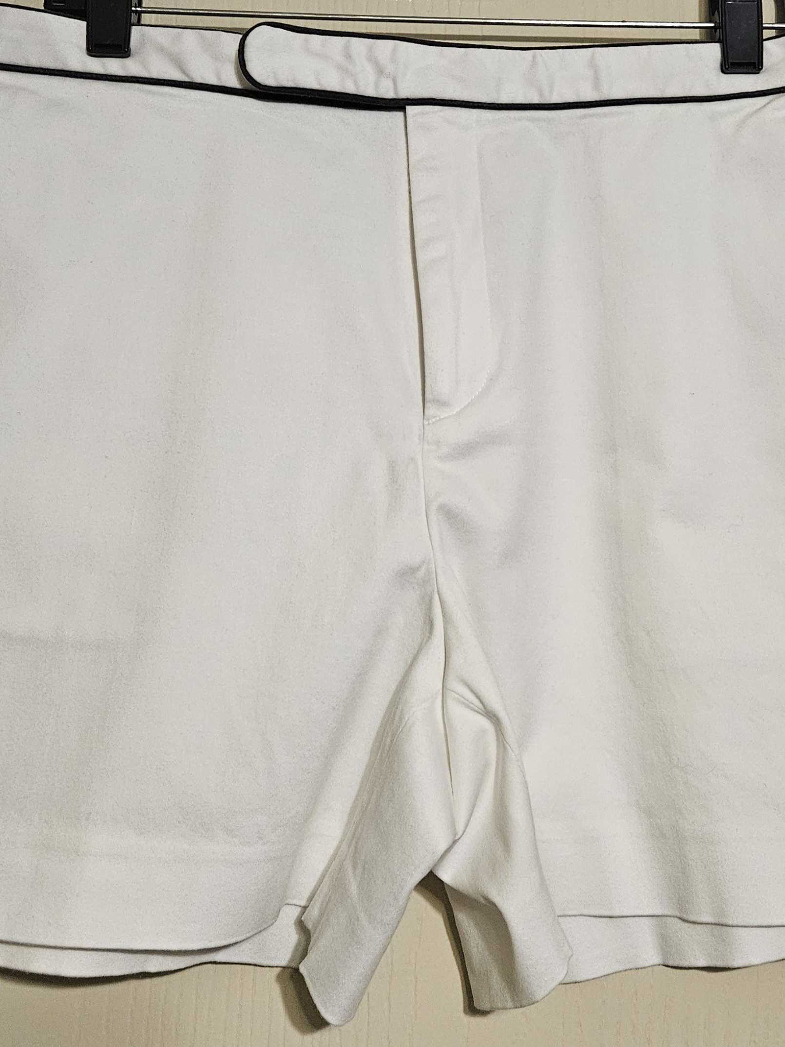 Polo By Ralph Lauren White High-Rise Shorts With Black Piping